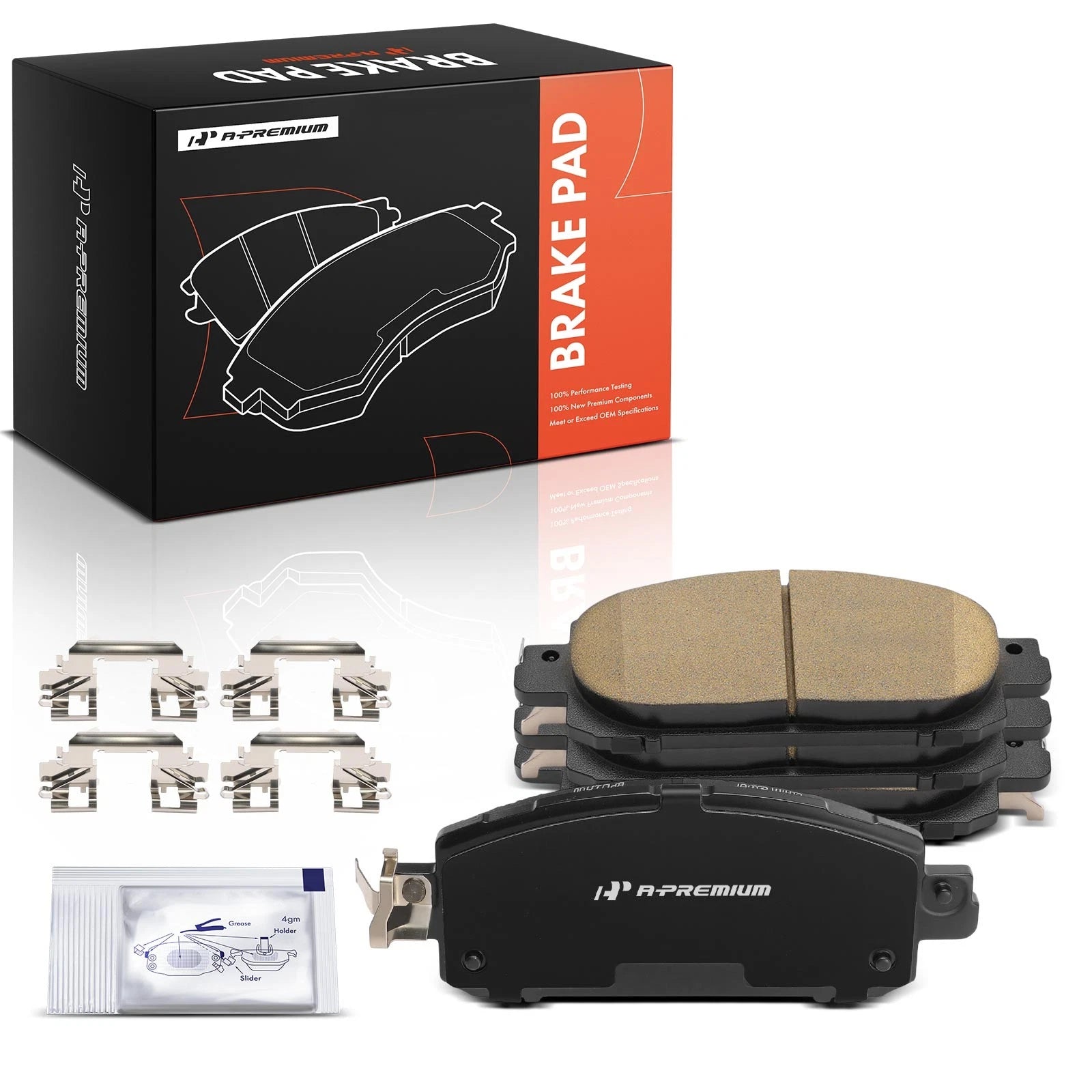 Set of 4 Front Ceramic Brake Pads with Hardware for Nissan Sentra (2020–2024)