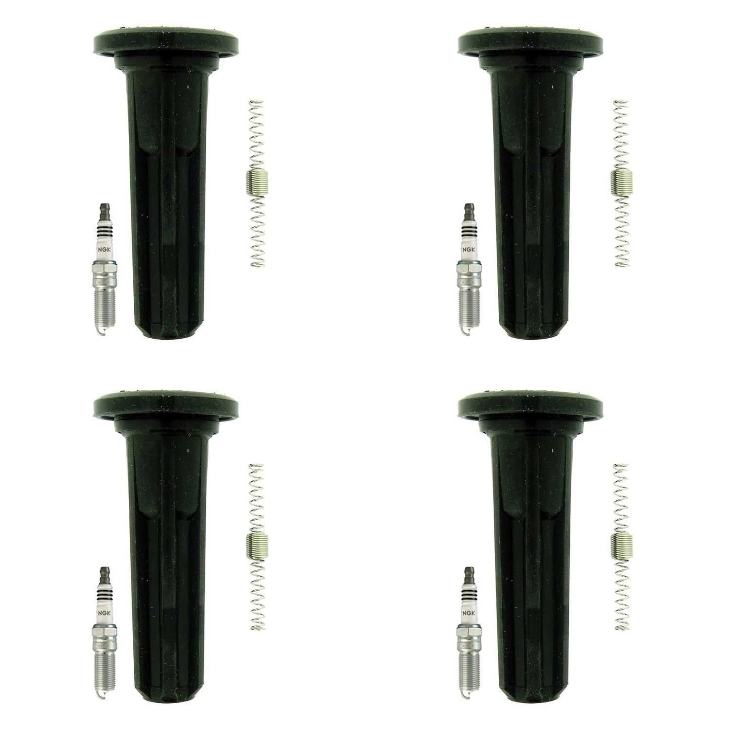 Set of 4 NGK Iridium IX Spark Plugs & Coil Boots for Canyon Colorado (2004–2012)