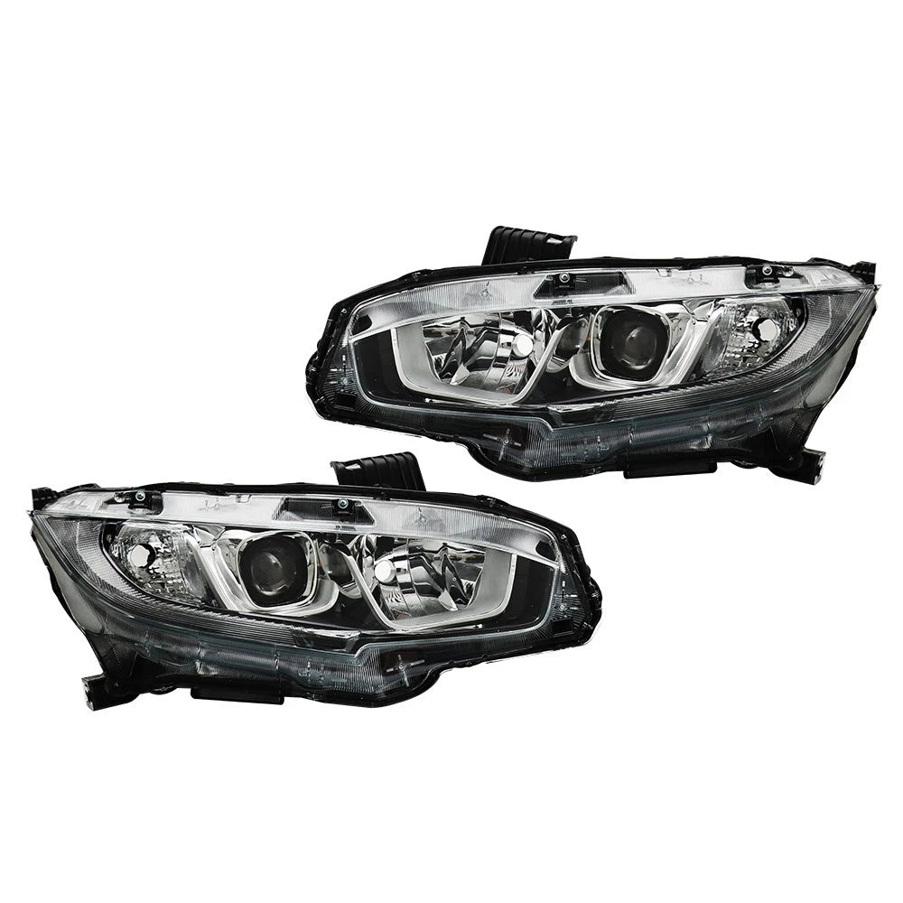 Set of 2 Halogen Headlights with DRL for Honda Civic (2016–2020)