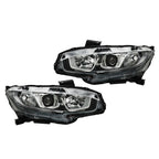Set of 2 Halogen Headlights with DRL for Honda Civic (2016–2020)