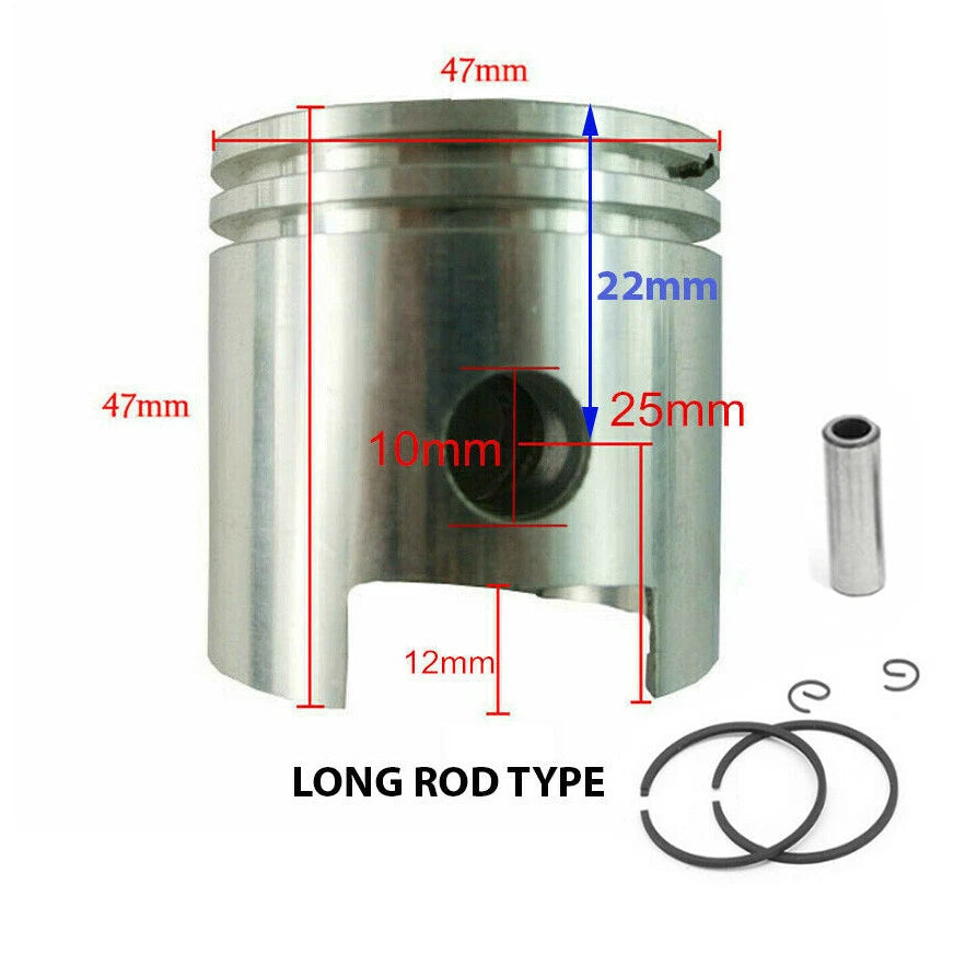 66cc 80cc Higher Hole Piston Type B 47mm for 2-Stroke Gas Motor Bike