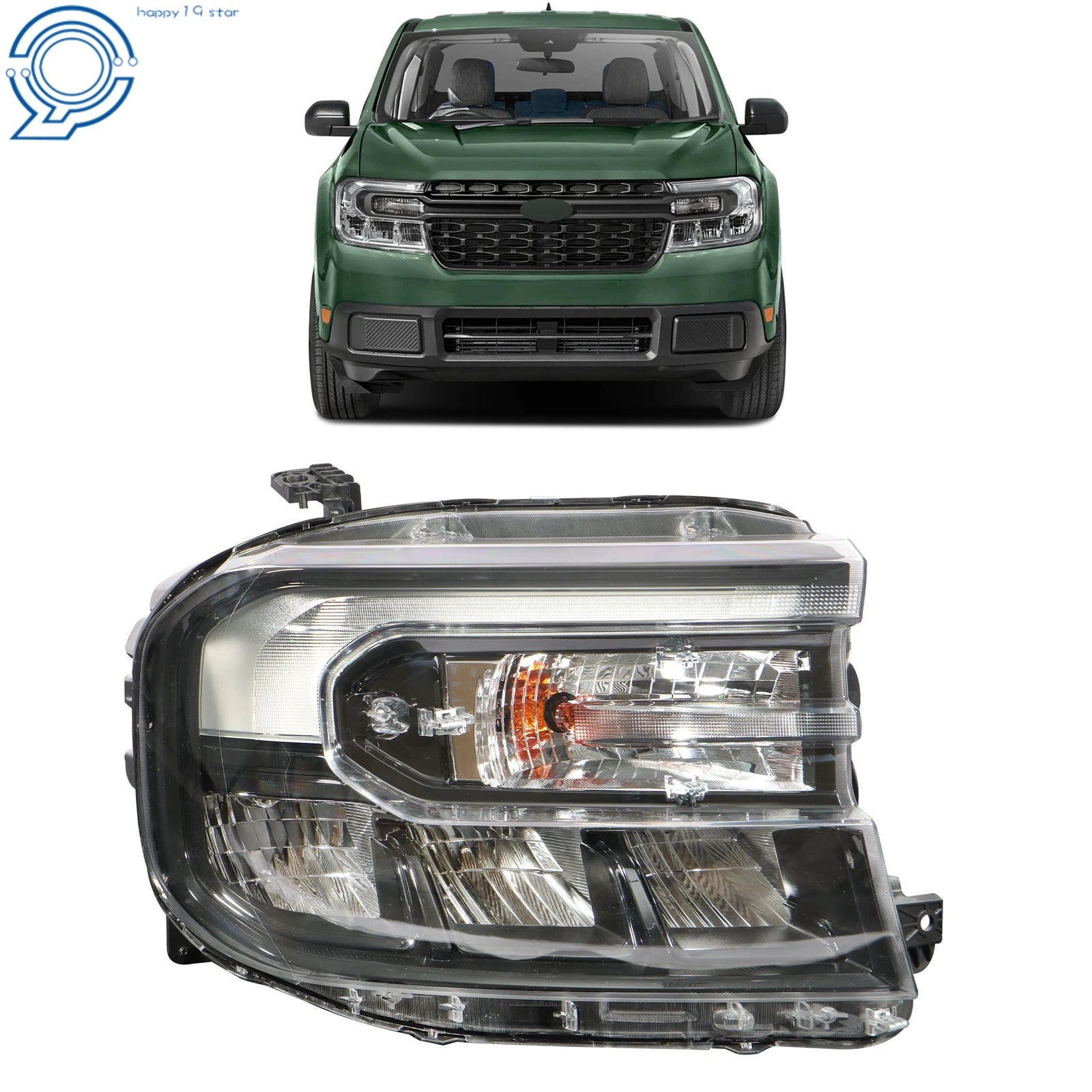 Full LED Headlight for Ford Maverick (2022–2024) Black with LED DRL Right Side