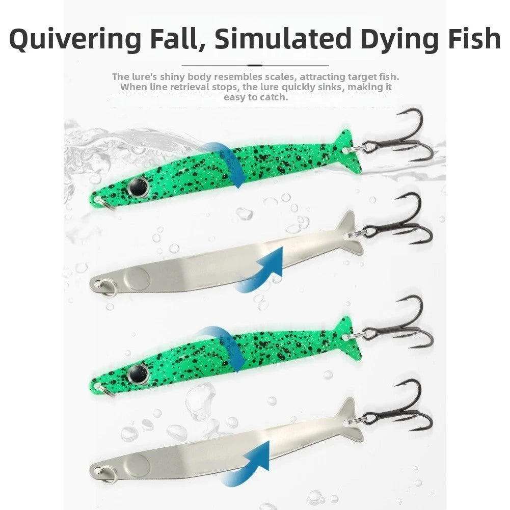 5pcs Metal Fishing Lures Pack for Bass Trout (Long Casting)