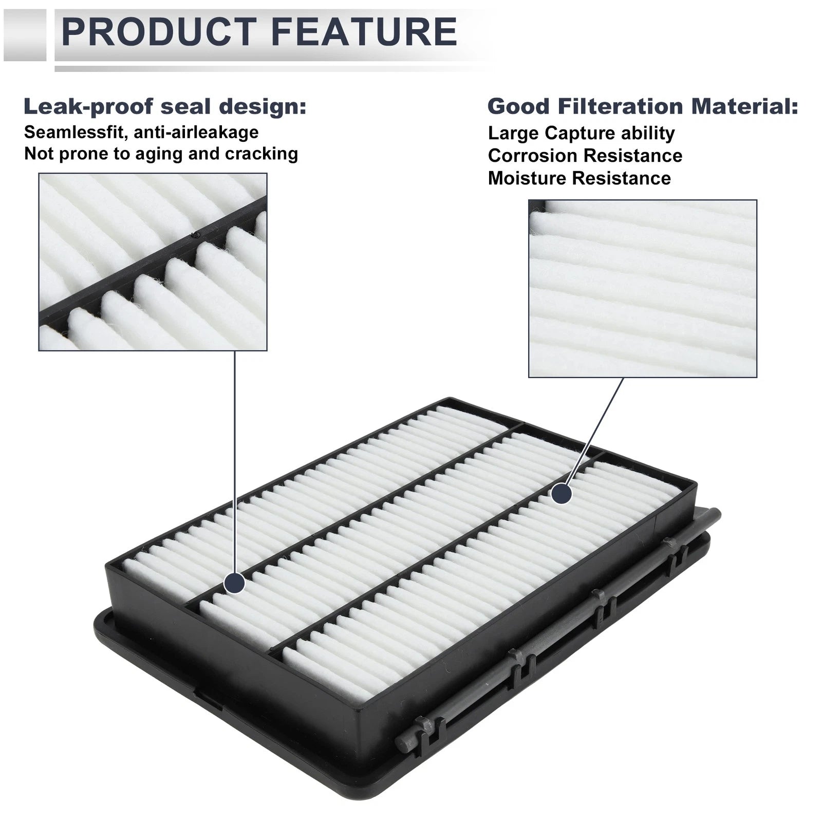 Car Air Filter No.C28040 for Hyundai Tucson TL TLE (2015–2020) 1 Pc