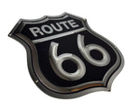 3D Route 66 Metal Sign Stainless Black for Universal Garage Decor (1990–2024)
