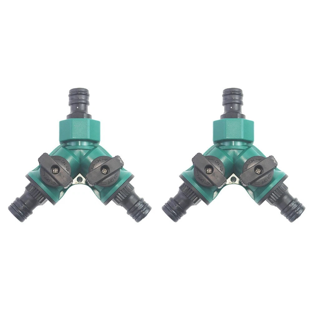 2X Y Splitter with Dual Valve Controls for Garden Hose