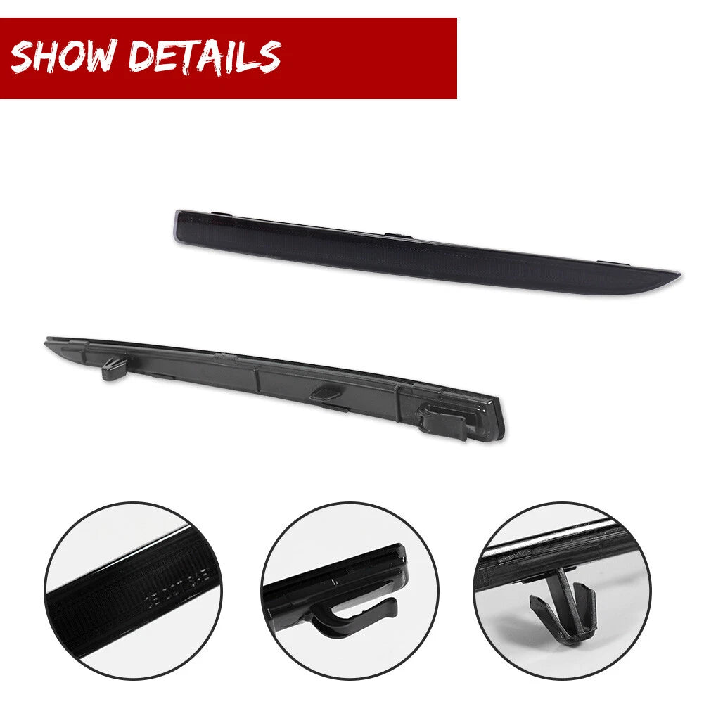 2X Smoked Lens Bumper Reflectors for Lincoln MKZ (2013–2020)