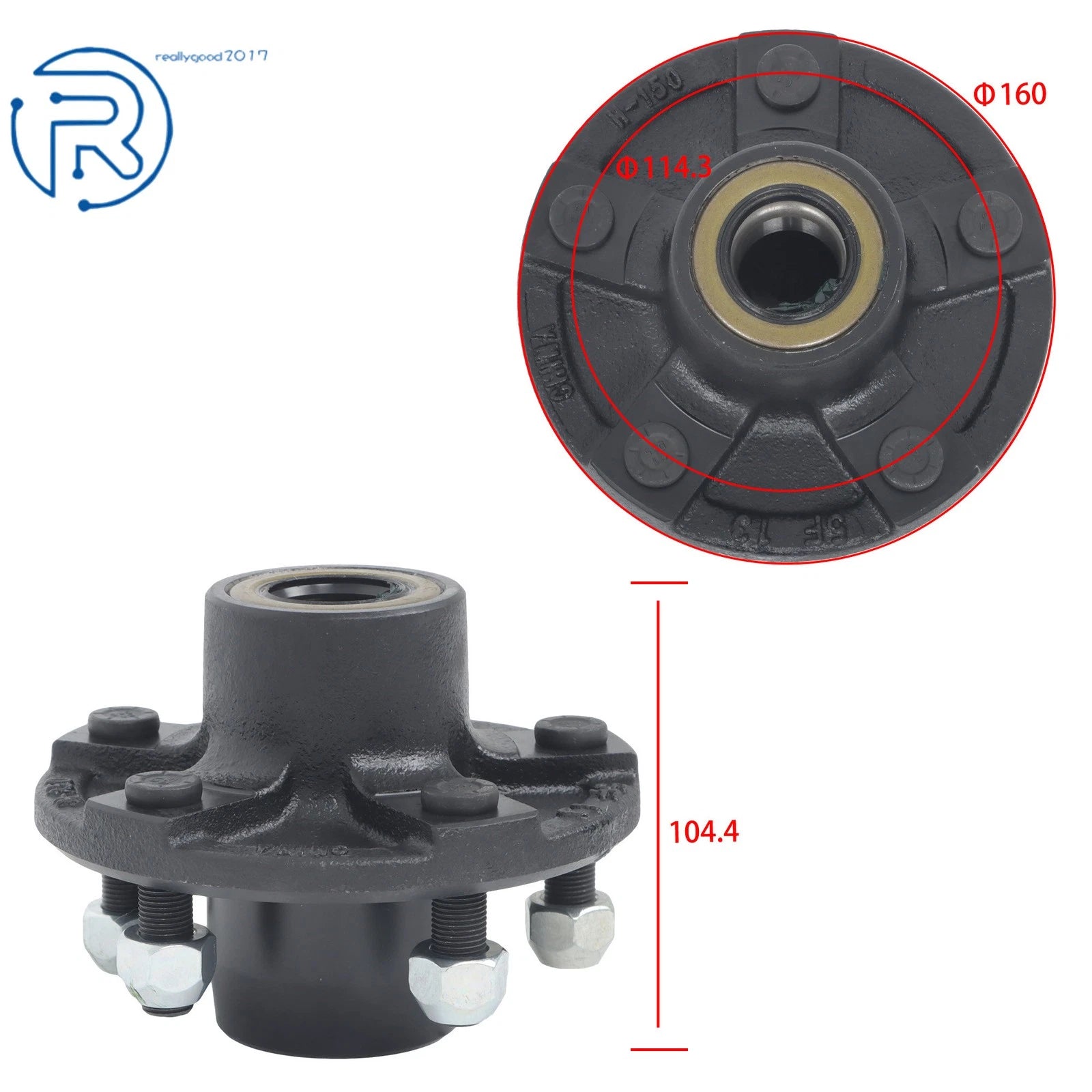 2 Trailer Idler Hub Kits for 2000 lbs Axle (5 on 4.5)