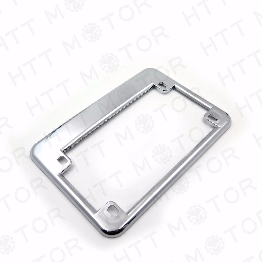 Chrome Motorcycle License Plate Frame for Honda Yamaha Harley
