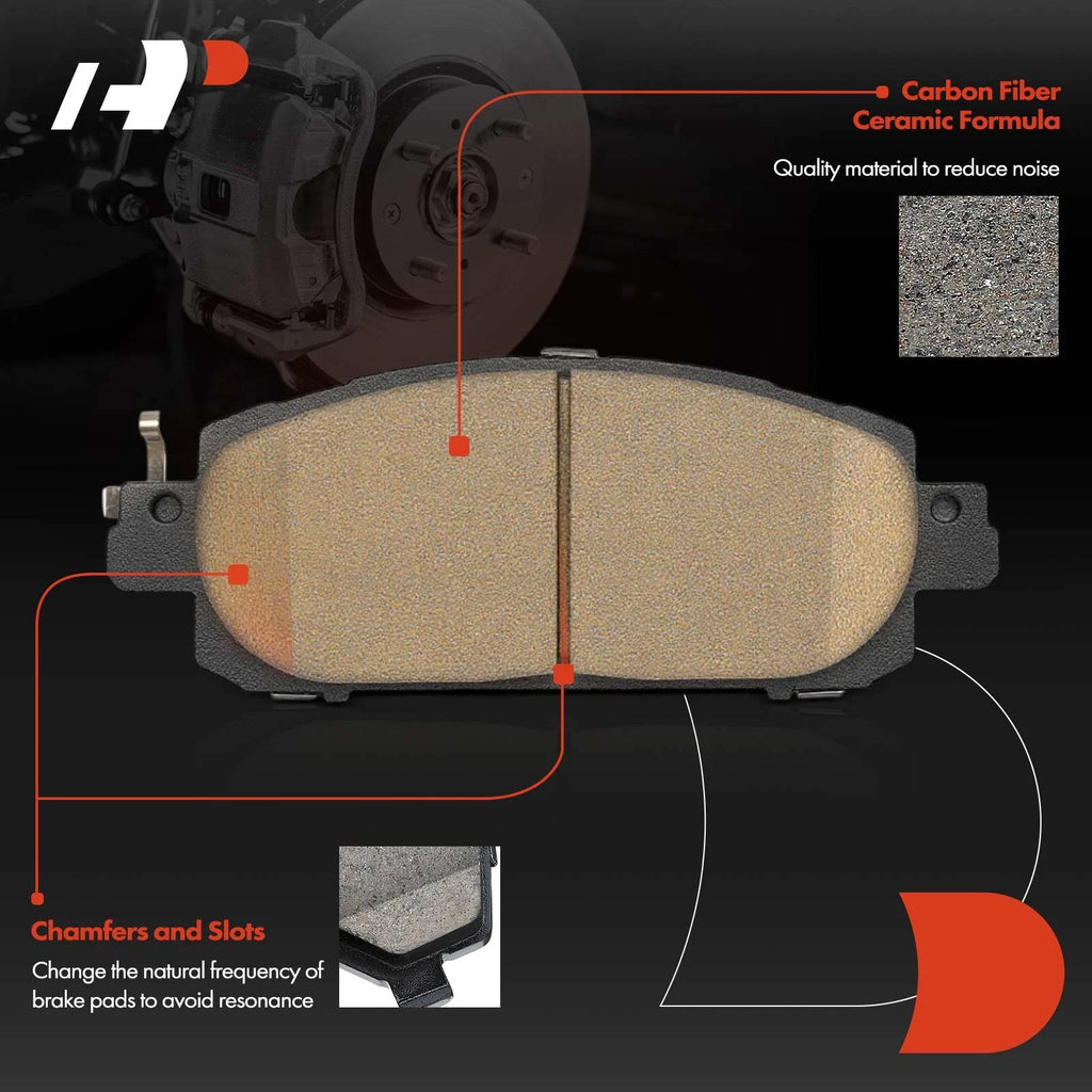 Set of 4 Front Ceramic Brake Pads with Hardware for Nissan Sentra (2020–2024)