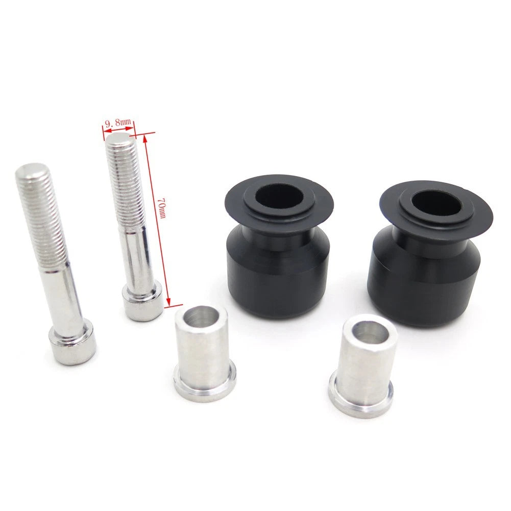 Black Swingarm Spools 10mm for Kawasaki Ninja Z1000, ER-6N, EX250F, EX650, ZRX1100