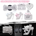 Bling Handbag Heart Shaped Auto Air Conditioning Clip Charm Set (Combo)