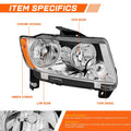 Right Side Chrome Amber Headlight for Jeep Grand Cherokee (2011–2013)