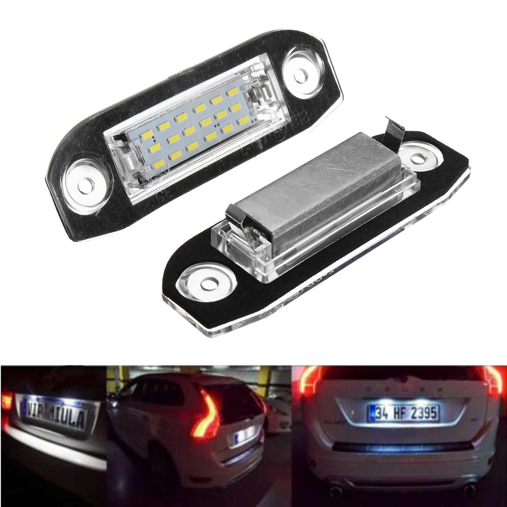 2X LED License Plate Light for Volvo S40 S60 S70 S80 V50 V70 C70 (2000–2016)
