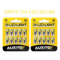 20x T10 LED White License Plate Light Bulb for Various Models