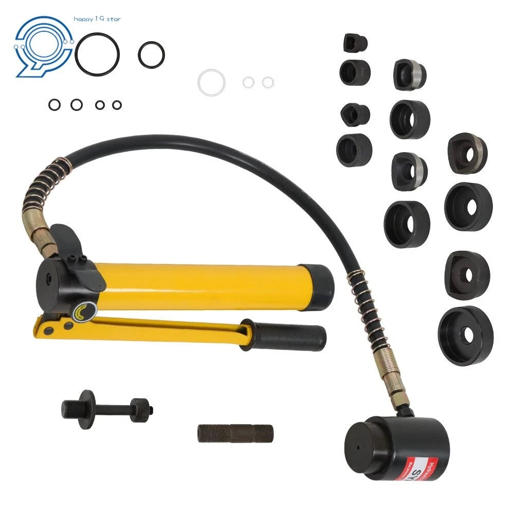 Hydraulic Knockout Punch Driver Tool Kit with 6 Dies (1/2" to 2")