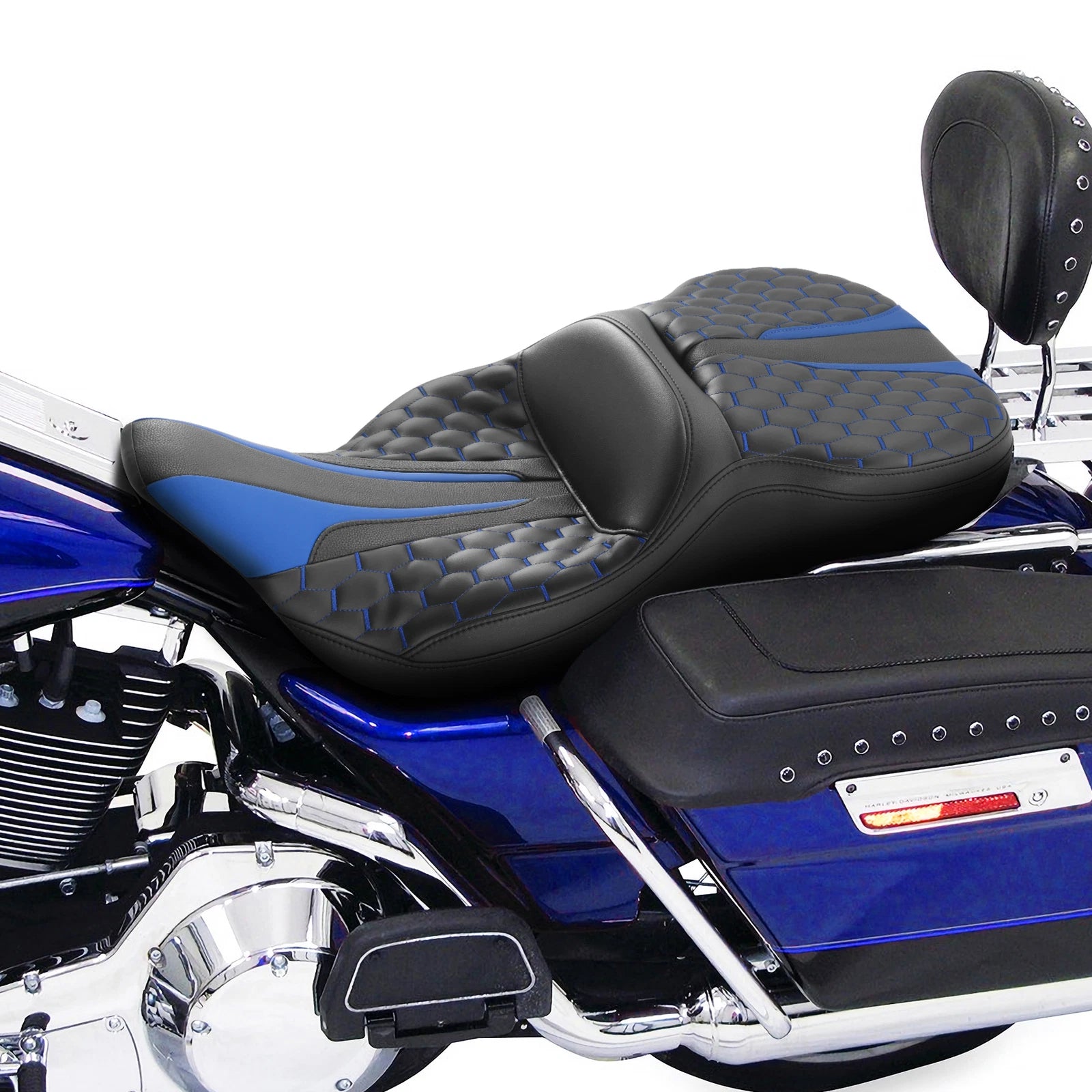 Seat Set for Harley Electra Glide (1997–2007) - Black Blue
