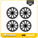 Set of 4 Wheel Covers for R16 Tire & Rim (16 Inch) - Black