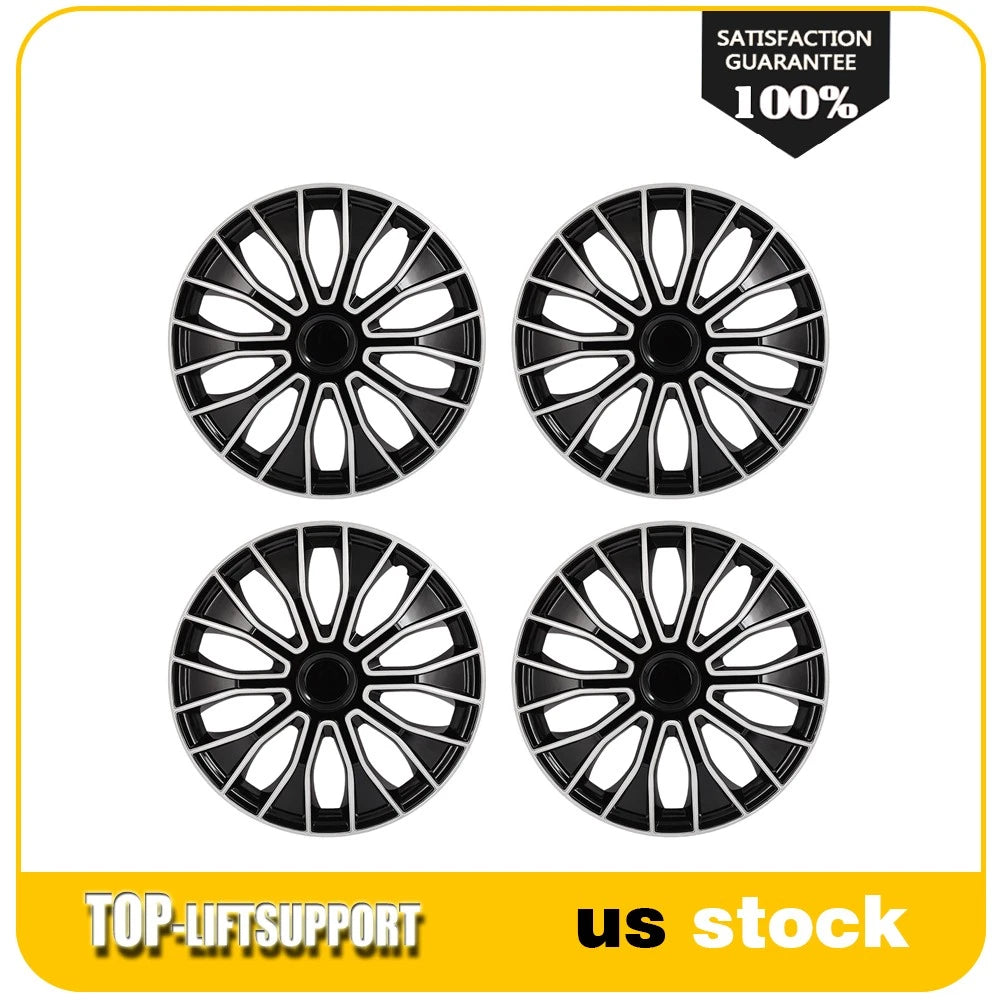Set of 4 Wheel Covers for R16 Tire & Rim (16 Inch) - Black