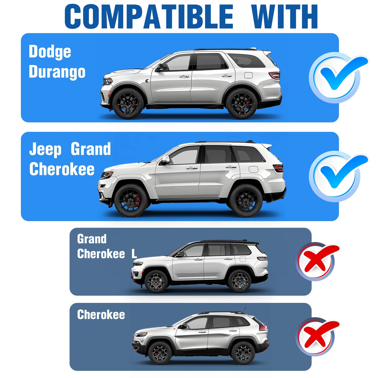 Tempered Door Window Glass for Durango (2011-2023) / Grand Cherokee (2011-2021)