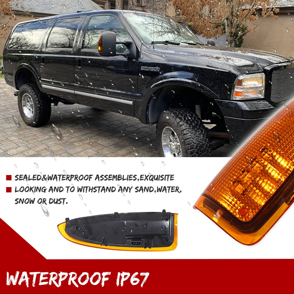 LED Side Mirror Turn Lights for Ford Excursion (2000–2005) Amber Lens