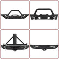 Front/Rear Bumper for Jeep Wrangler JK Unlimited (2007–2018) w/ Winch Plate, LED