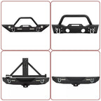 Front/Rear Bumper for Jeep Wrangler JK Unlimited (2007–2018) w/ Winch Plate, LED