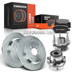 Rear Drilled Brake Rotor & Pads Set for Ford Explorer 