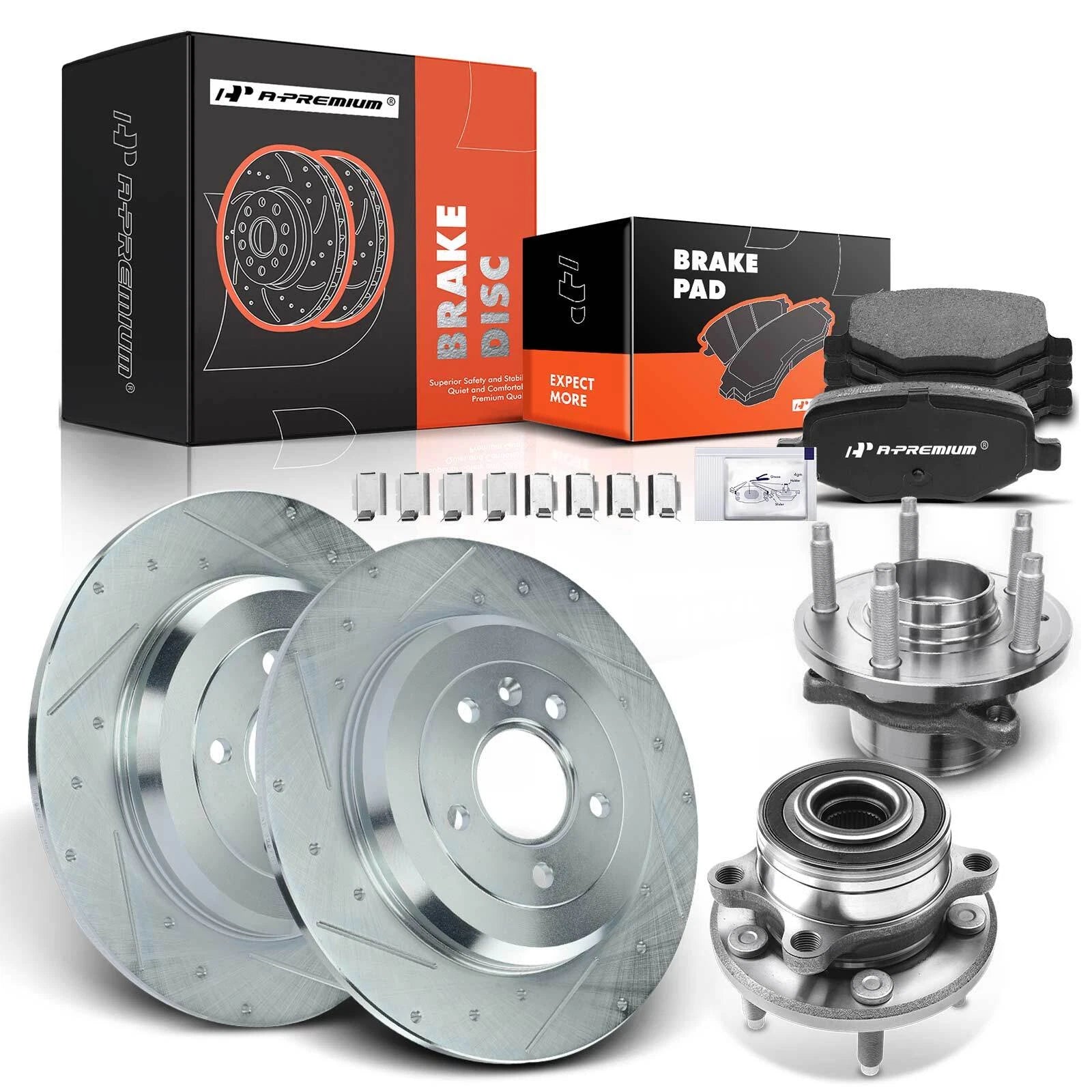 Rear Drilled Brake Rotor & Pads Set for Ford Explorer 