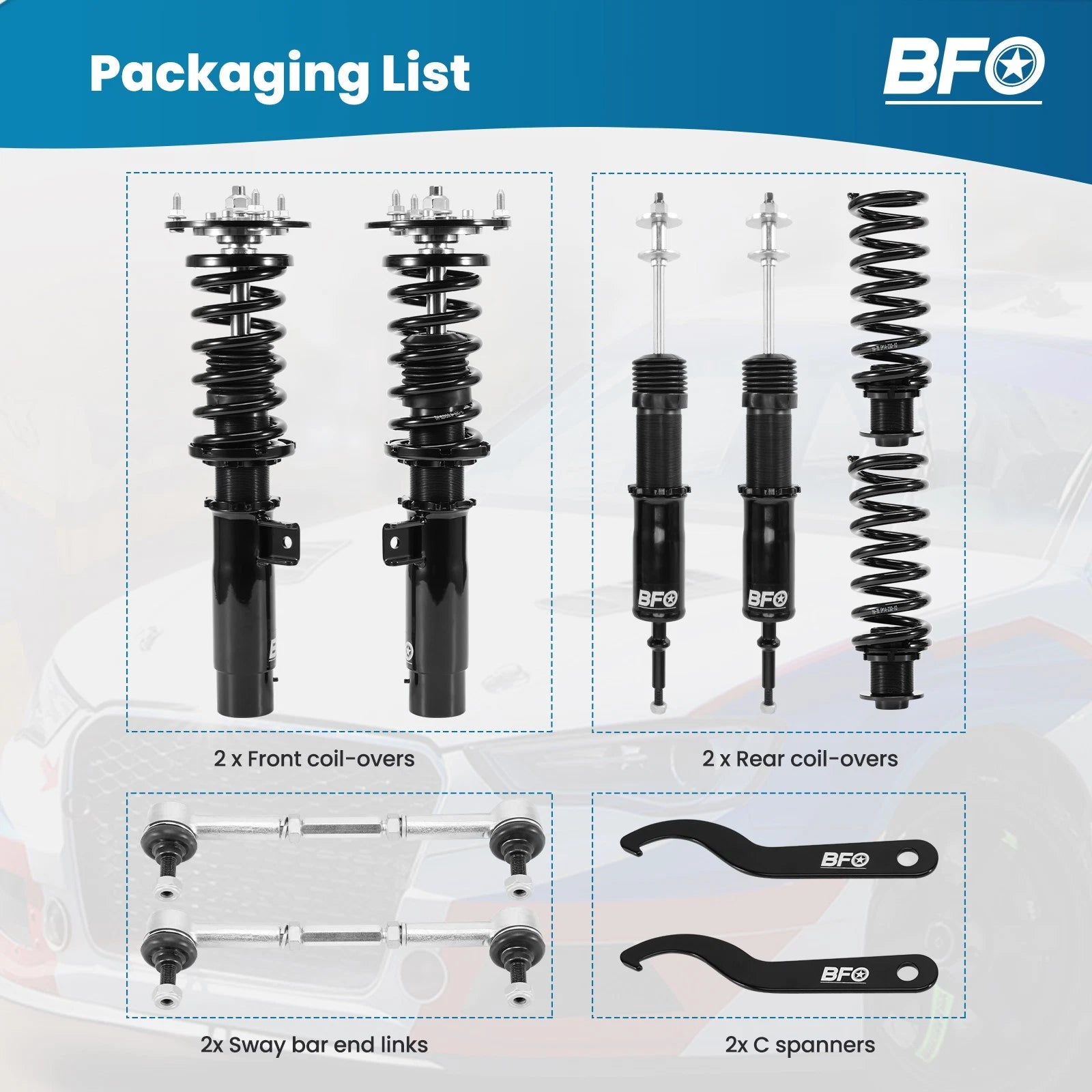 Coilovers for BMW 3-Series E92 E93 (2007-2013) Adjustable Height RWD