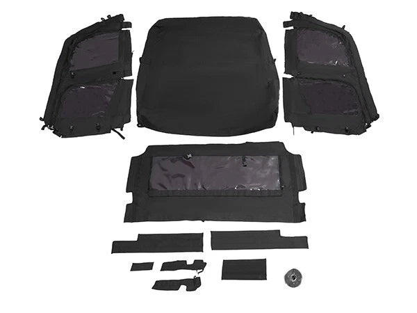 Soft Black Roof for Kawasaki Mule Pro FXT (2015–2023) with PVC Doors & Window