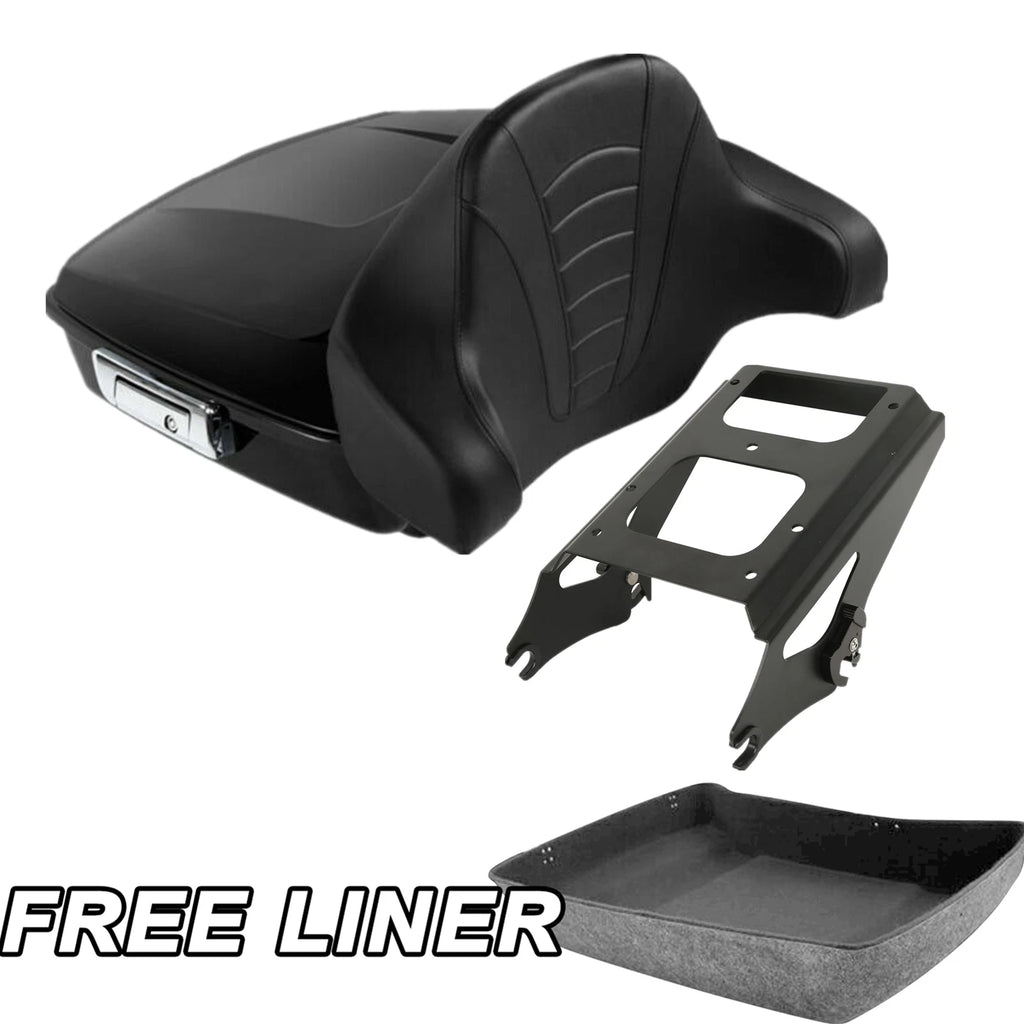 Matte Chopped Trunk Pad Mount Rack for Harley Road Glide (2009–2013)