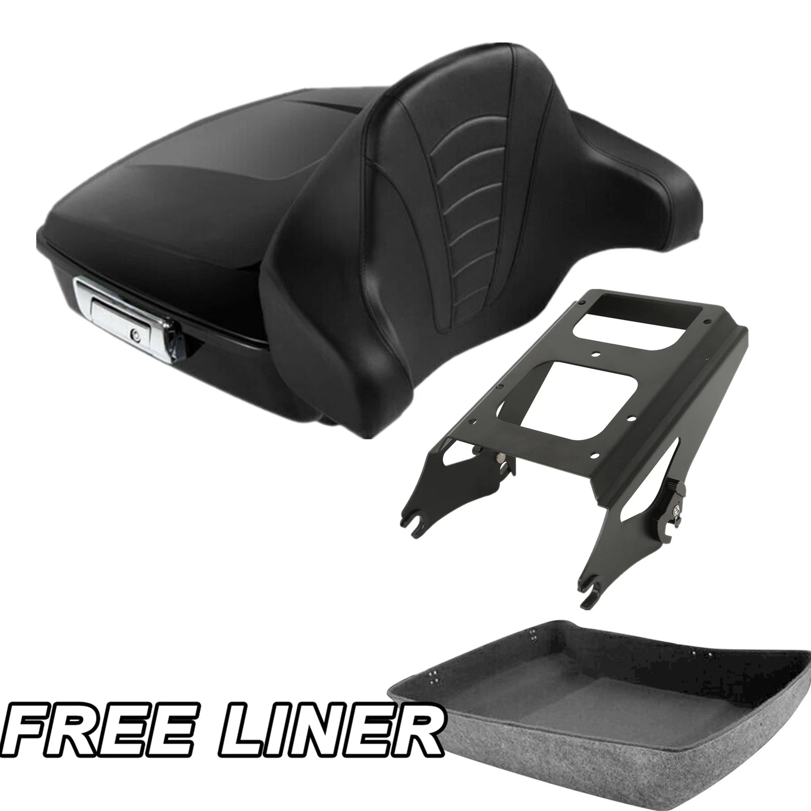 Matte Chopped Trunk Pad Mount Rack for Harley Road Glide (2009–2013)