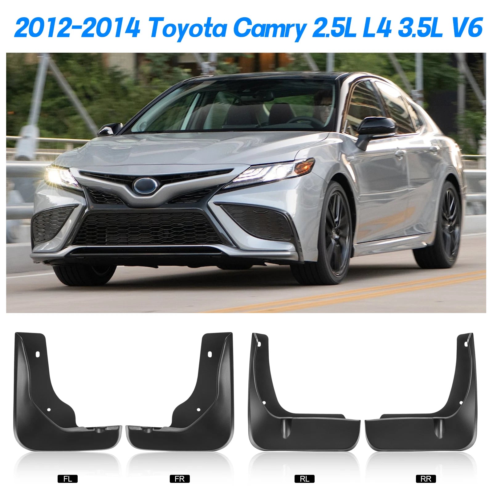 Set of 4 Splash Guards Mud Flaps for Toyota Camry (2012-2014)