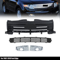 Chrome Front Upper Bumper Grille + Fog Light Lamp for Ford Edge (2007–2010)