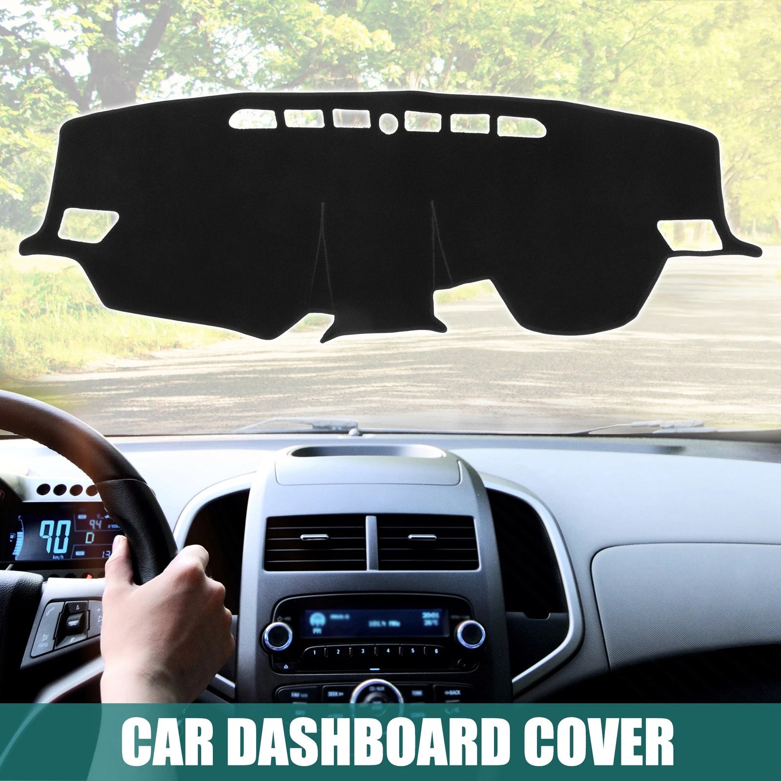 Dashboard Cover Mat for Toyota Rise (2019–2023) - Black Polyester