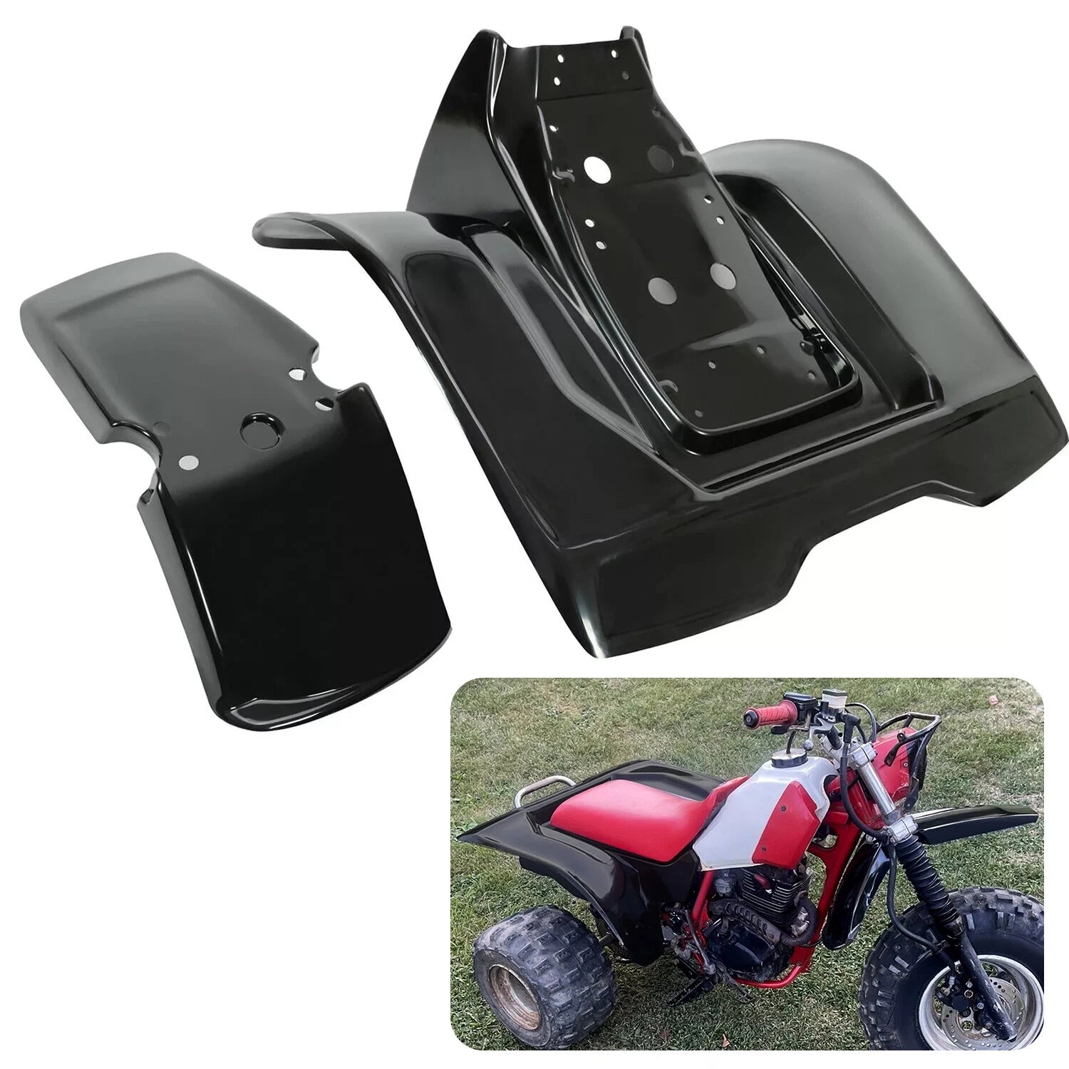 Set of 2 Front and Rear Fenders for Honda ATC200X (1983–1985)