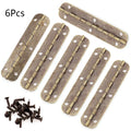 6Pcs Antique Bronze Hinges for Wooden Box Toolbox Door Cabinet (N/A)