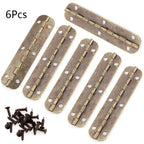 6Pcs Antique Bronze Hinges for Wooden Box Toolbox Door Cabinet (N/A)