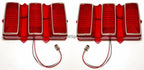 LED Tail Lights with Brake Lamps and Stainless Trim for 1969 Ford Mustang