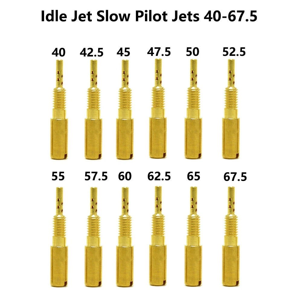 12pcs Carb Idle Jet Slow Pilot Jets for Mikuni TM VM28/486 HSR42/45/48 #40-67.5