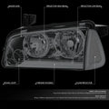 Pair of Smoked Headlights with Clear Turn Signal for Dodge Charger (2006–2010)