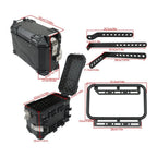 Set of 2 Motorcycle Top Case Tail Box & Side Hard Saddlebag (45L & 36L)