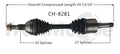 Surtrack Rear Driver Left CV Axle Shaft for CH-8281
