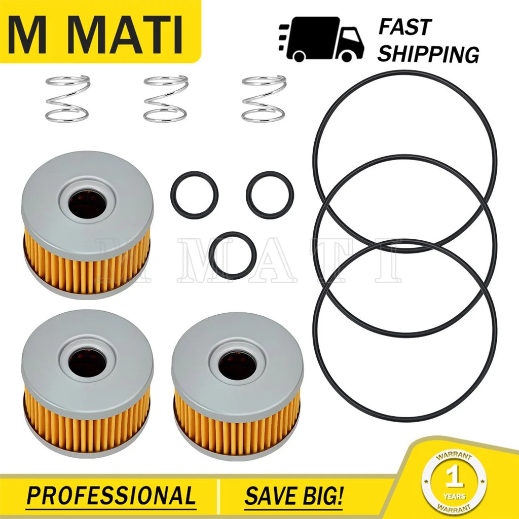 Set of 3 Oil Filter Springs & O-Rings for Suzuki LS650 LS650F LS650P (1986–2004)
