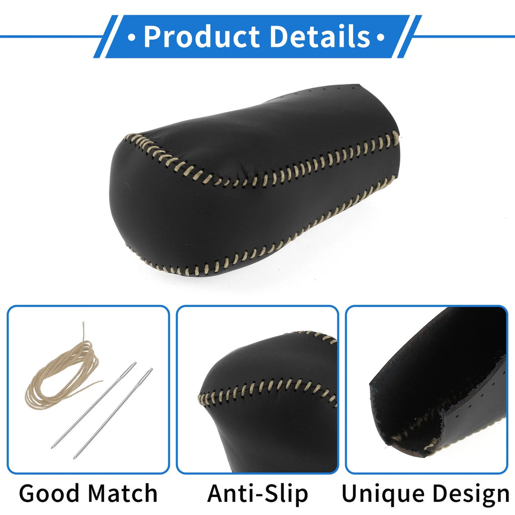 1pc Gear Shift Knob Cover for Toyota RAV4 (2013–2016) Black Beige Faux Leather