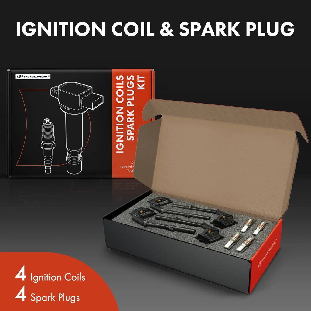 Set of 4 Ignition Coils & 4 Iridium Spark Plugs for Mercedes-Benz CLA45 AMG (2014–2019)