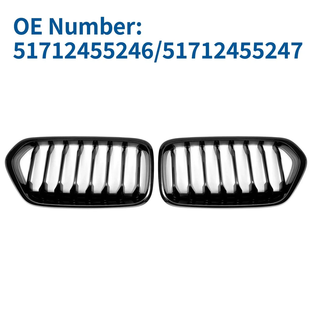 Front Upper Bumper Grille for BMW X2 (2017-2023) Gloss Black