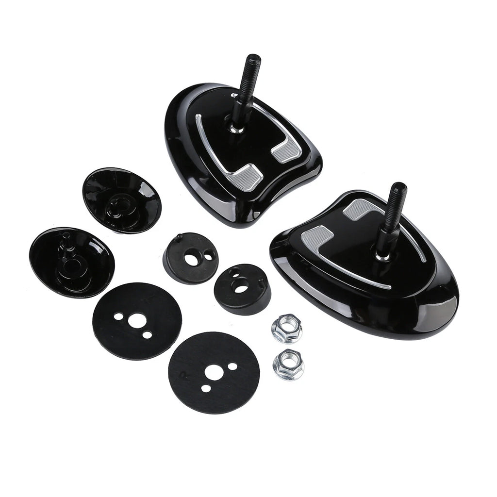 Black Tapered Fairing Mount Mirrors for Harley Touring FLHT FLHX (2014–2022)