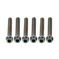 Set of 6 Titanium M8x45mm Torx Head Flange Screws for Motorcycle